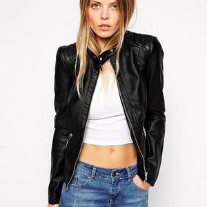 Noisy May faux leather jacket